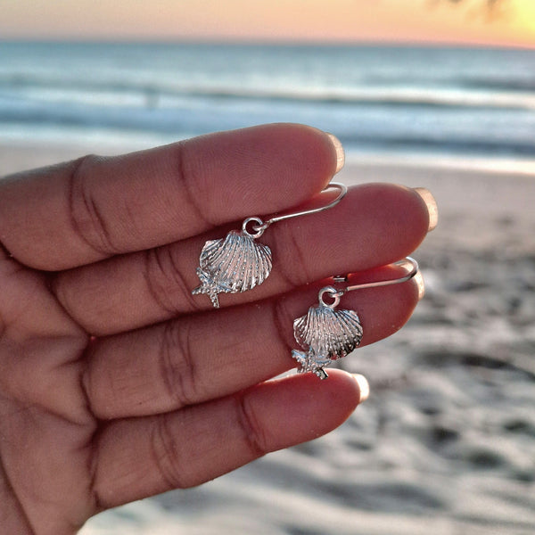 Seashell and Sea Star Drop Earrings