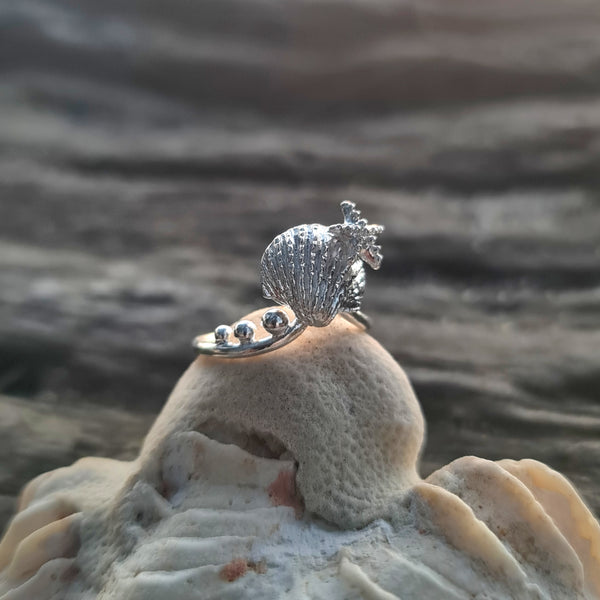 Seashell and Seastar Ring