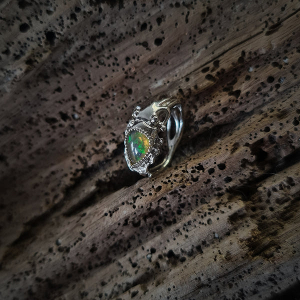 Cuttlefish and Ethiopian Opal Open Ring