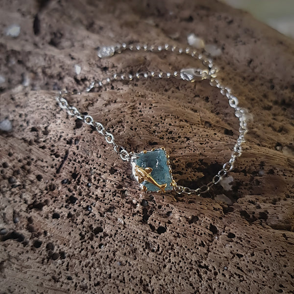 Happy Dolphin and Blue Tourmaline Bracelet