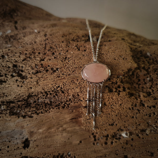 Rose Quartz Jellyfish Necklace