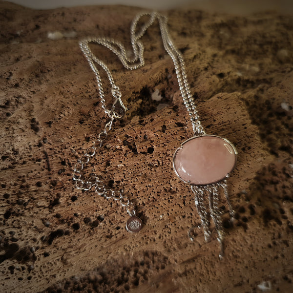 Rose Quartz Jellyfish Necklace