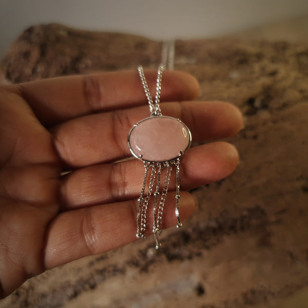 Rose Quartz Jellyfish Necklace