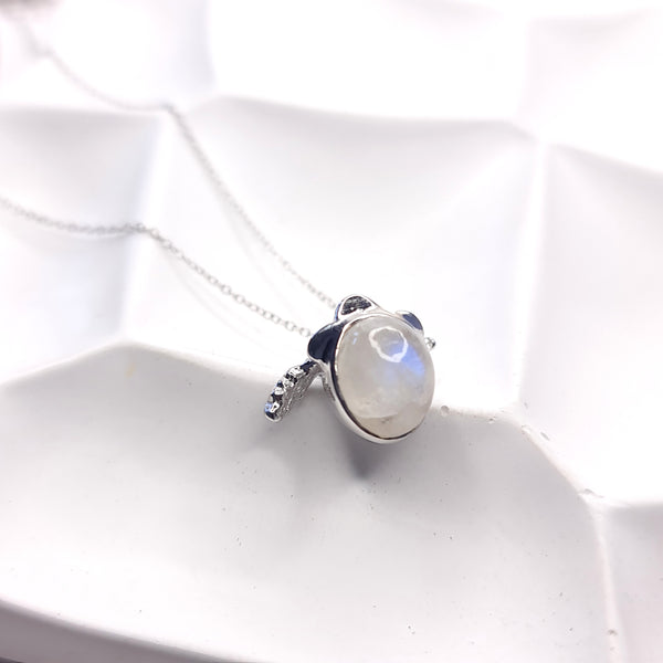 Hatching Baby Turtle Moonstone Necklace