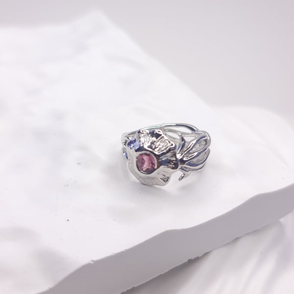 Squid and Sapphire Open  Ring