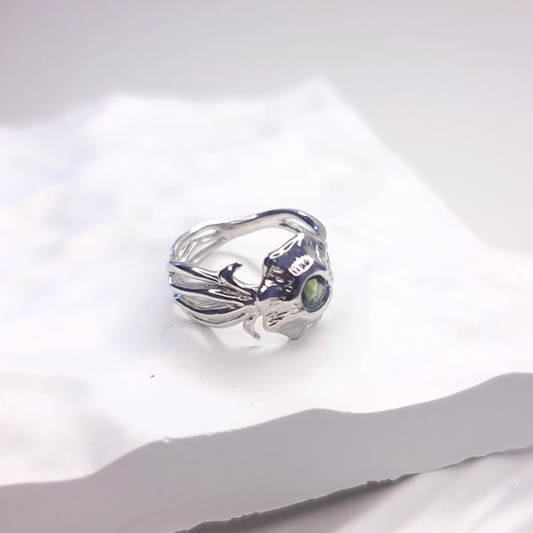 Squid and Sapphire Open  Ring