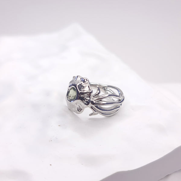 Squid and Sapphire Open  Ring