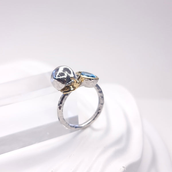 Sea Snail Topaz Two Tones Ring