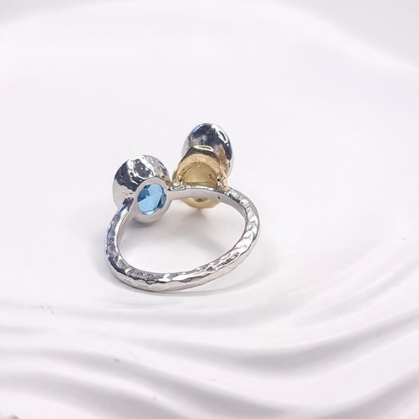 Sea Snail Topaz Two Tones Ring