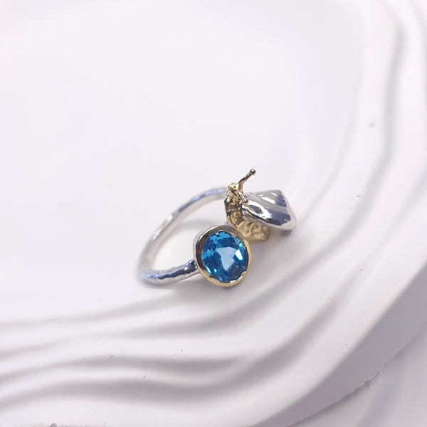 Sea Snail Topaz Two Tones Ring