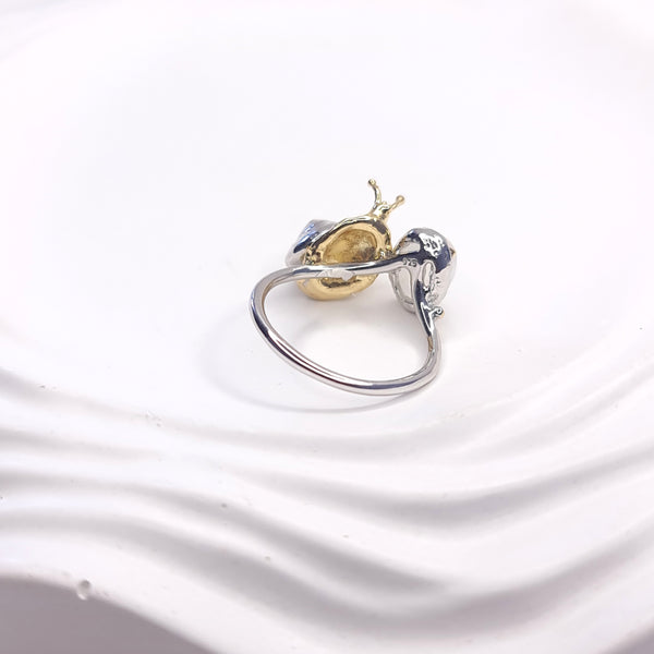 Sea Snail Moonstone Two Tones Ring