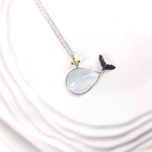 Happy Whale Aquamarine Necklace