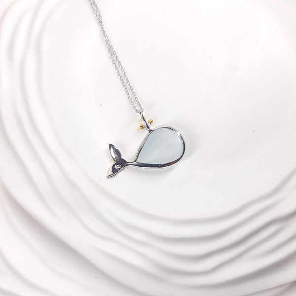 Happy Whale Aquamarine Necklace