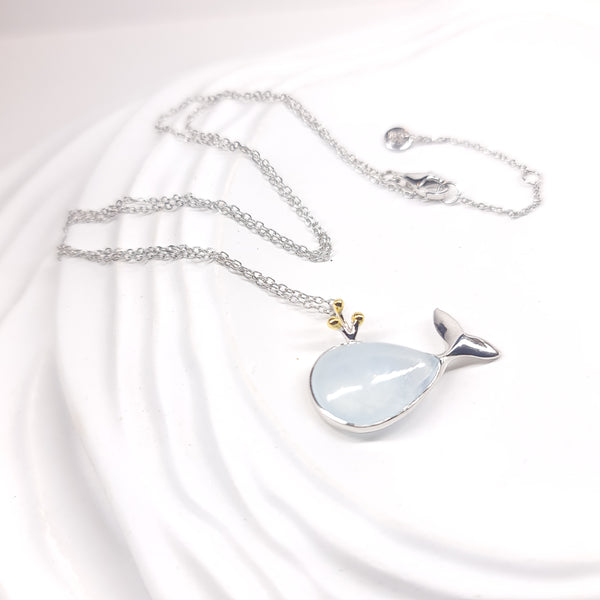 Happy Whale Aquamarine Necklace