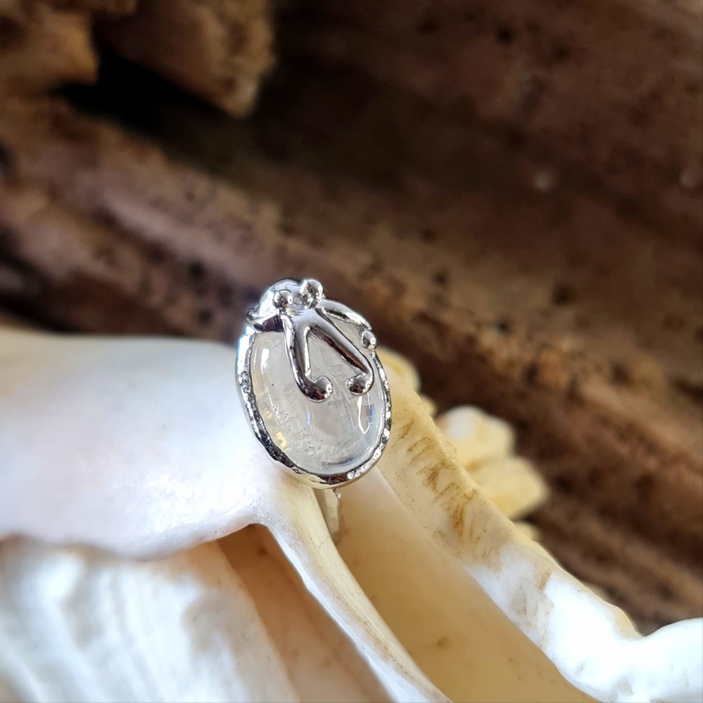 Octopus and Moonstone Ring