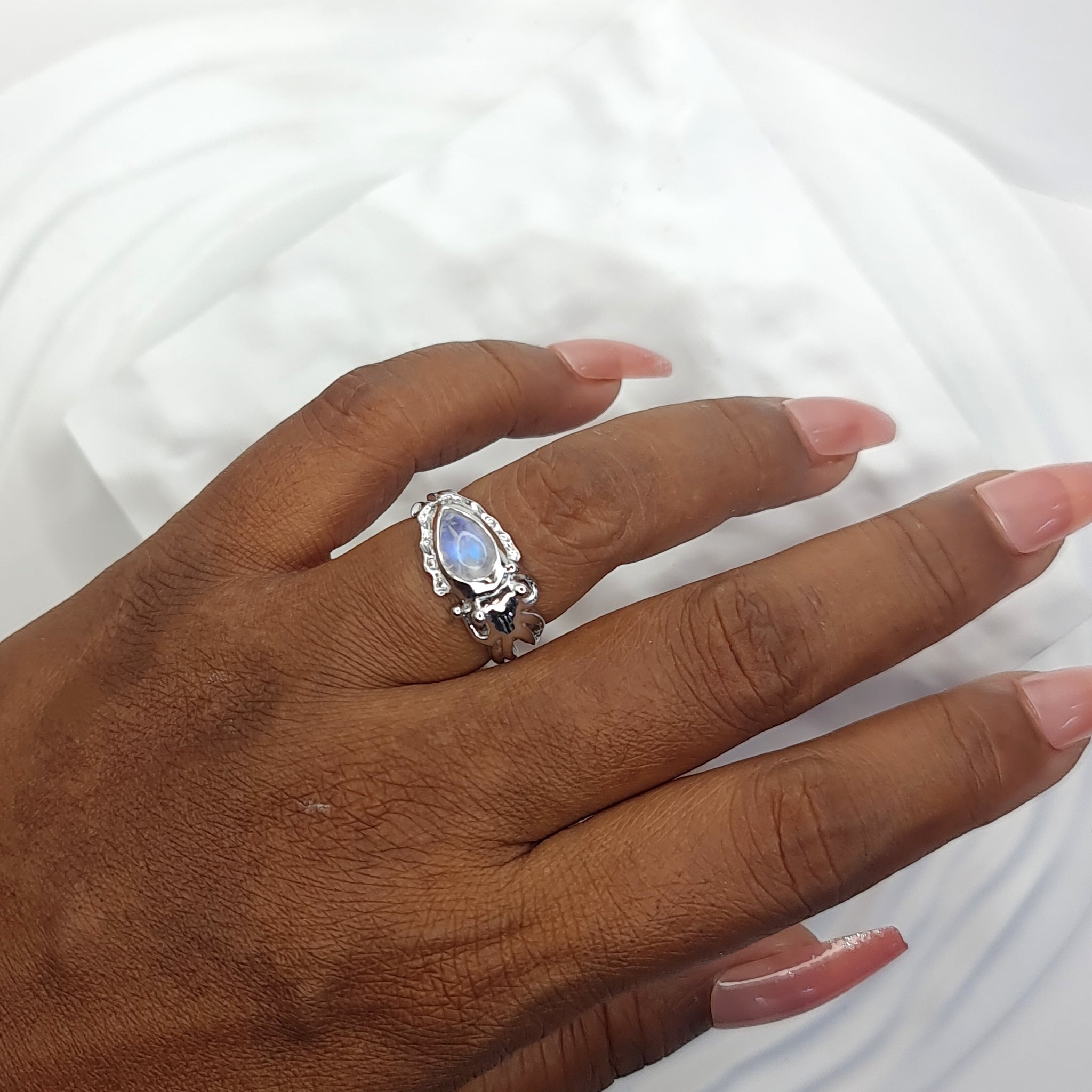 Cuttlefish Moonstone Open Ring