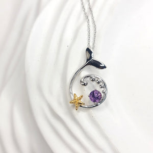 Whale Tail and Sea Star Necklace