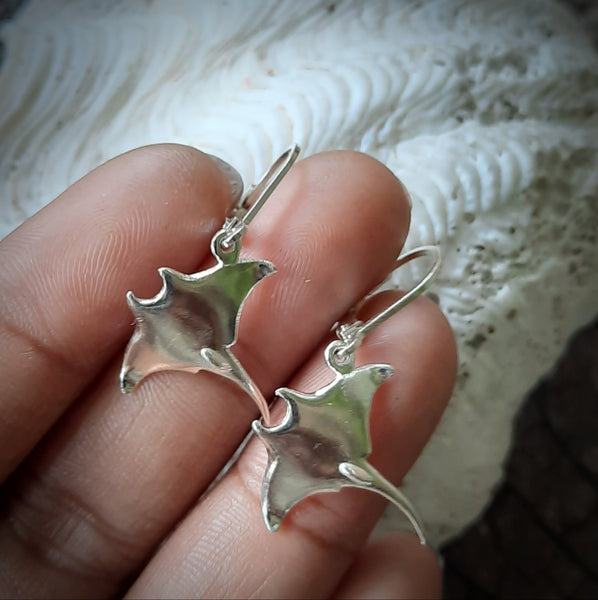 Manta Ray Drop Earrings