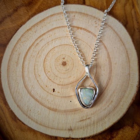 Enchanted Opal White & Green Necklace