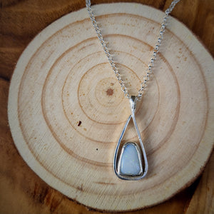 Enchanted Opal White Triangle Necklace