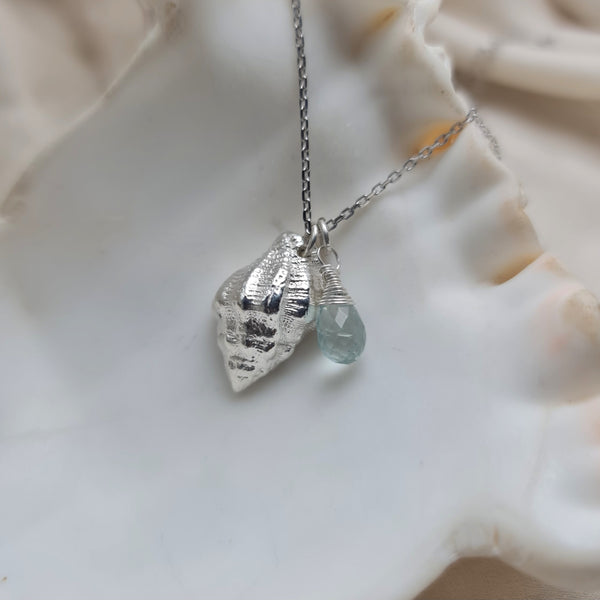 Mermaid Treasure Half Seashell Necklace