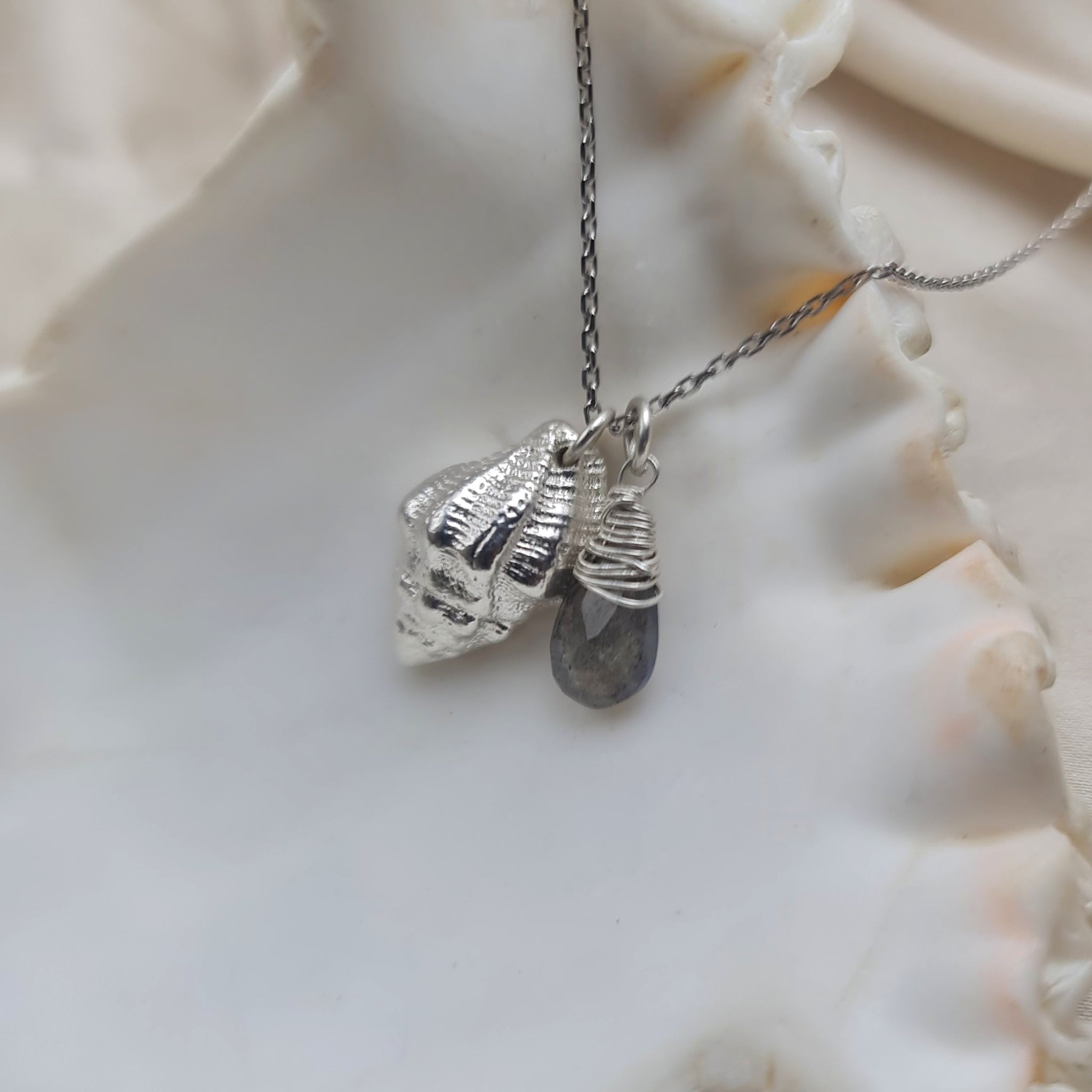 Mermaid Treasure Half Seashell Necklace