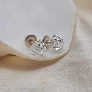 Raw Diamond Quartz Stud earrings